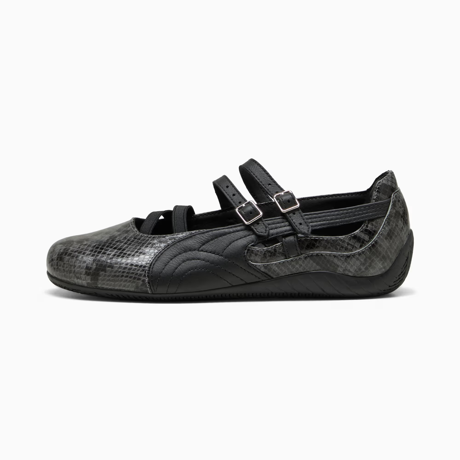 Supercat Ballet Snake Print Sneakers Women Cool Dark Gray Black