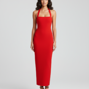 Halter Neck Slim Fit Maxi Dress